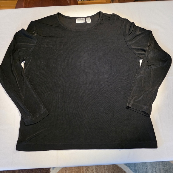 Chico's Travelers Black Knit Blouse Sweater XL EUC - Picture 7 of 8